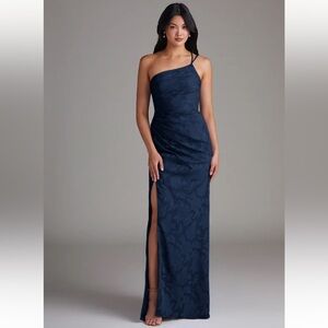 NWT azazie eren dress in navy floral burnout